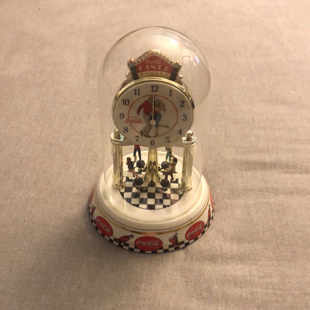 Coco cola glass covered clock